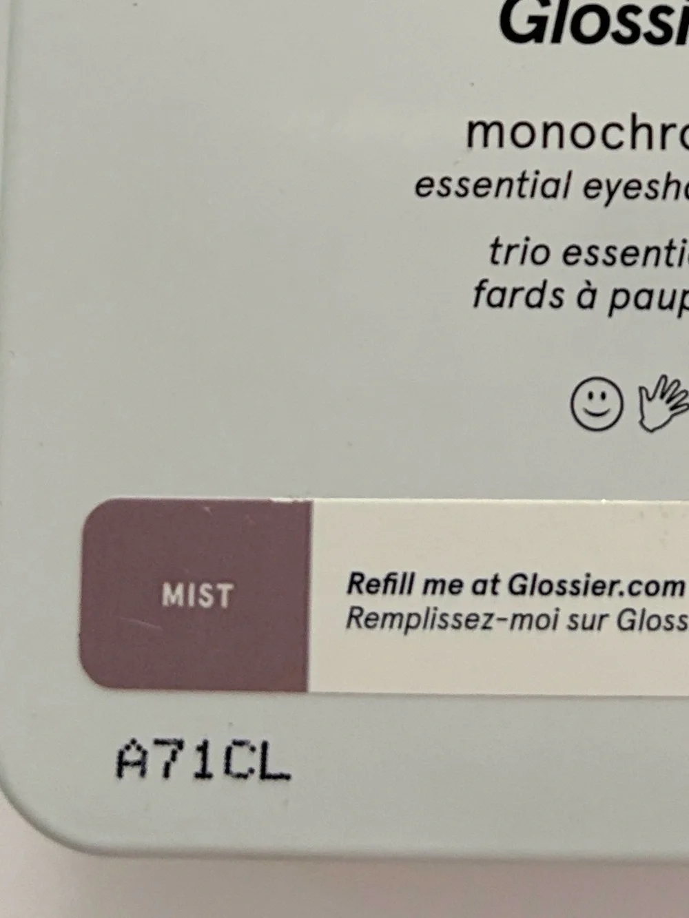 Glossier Make up Eyeshadow Monochromes Essential Eyeshadow Trio Shade Mist